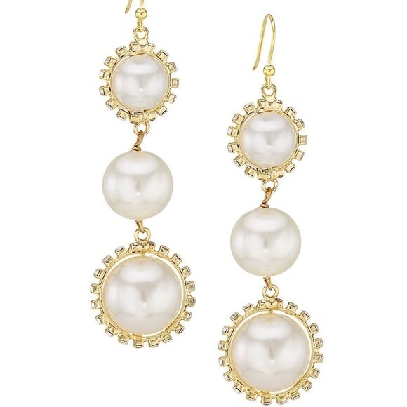 Rosantica Faux Pearl, & Crystal Drop Earrings - Picture 1 of 7